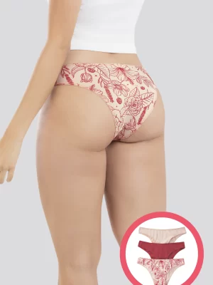 Tanga Pack X3 Con Un Cubrimiento Medio 5898